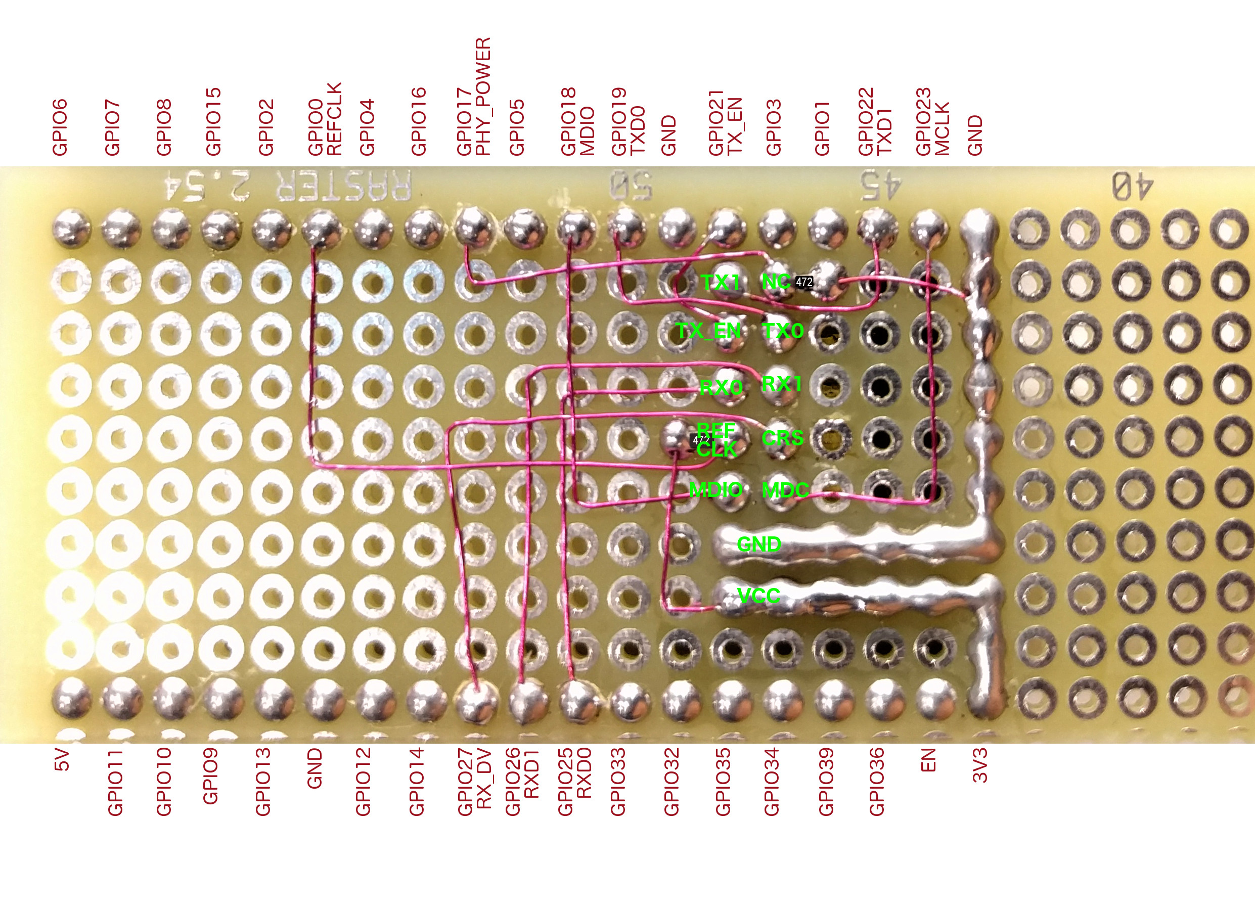 ESP32 LAN8720 Adapter bottom view